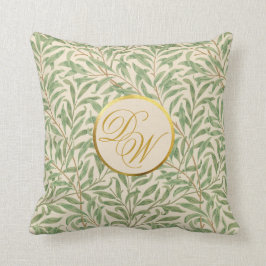 Almofada Monograma Foliage Morris Green Folies Faux Dourado