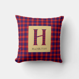 Almofada Monograma H em Tartan Hamilton