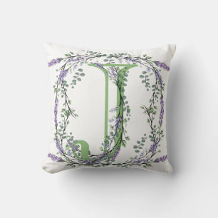 Almofada Monograma H Lavanda Eucalipto