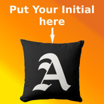 Monograma inicial branco Mínimo preto sólido