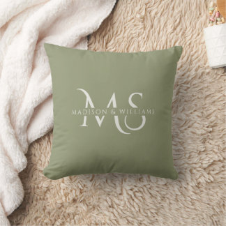 Almofada Monograma Inicial e Nome Branco Verde Personalizad