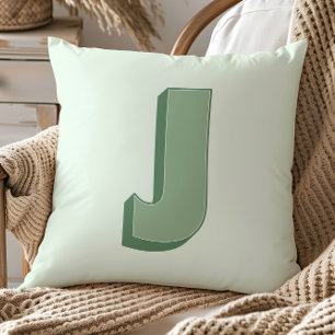 Almofada Monograma Inicial Personalizado Letra J Elegante