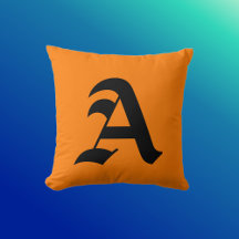 Monograma Inteligente Laranja Simples Preto Inicia