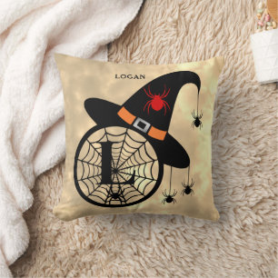 Almofada Monograma L Halloween Sky Witeen Nome