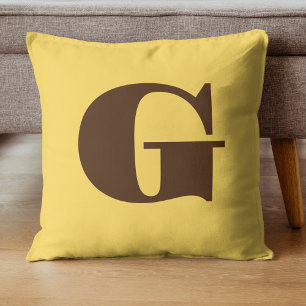 Almofada Monograma Moderno Brown Dandelion