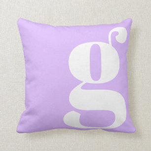 Almofada Monograma Moderno Inicial Letra Pastel Lavanda