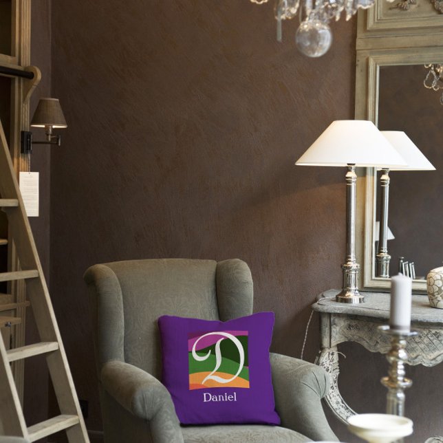 Almofada Monograma Moderno - Letra Travesseiro decorativo p (Criador carregado)