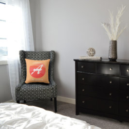 Almofada Monograma Moderno - Travesseiro decorativo laranja