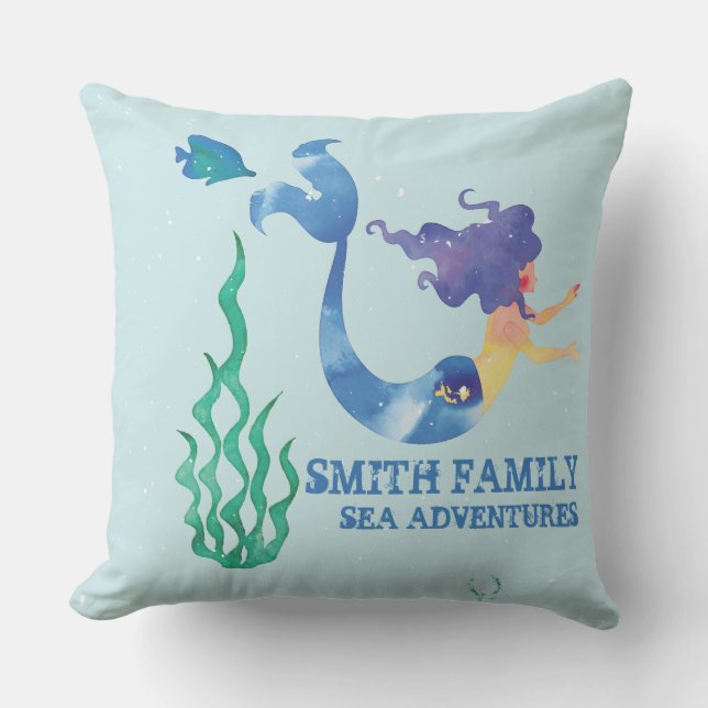 Almofada Monograma.Náutico. Baía das Sereias.Nome da famíli (Frente)