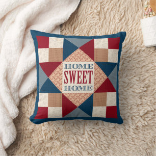 Almofada Monograma Ohio Star Quilt Padrão - Home Sweet Home