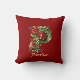 Almofada Monograma Ornado Personalizado P Natal Vermelho Do