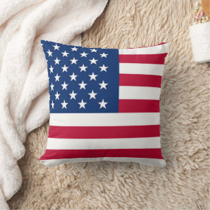 Almofada Monograma Personalizado Azul Branco Patriótico Ame
