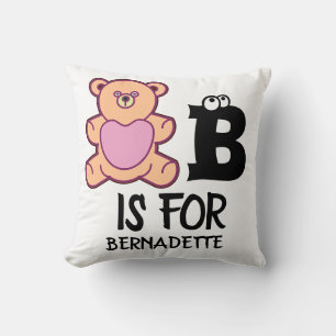 Almofada Monograma personalizado B é para ter um animal eng