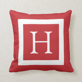 Almofada Monograma Personalizado Branco Vermelho