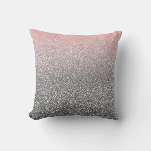 Almofada Monograma personalizado brilho cor-de-rosa