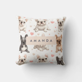 Almofada Monograma Personalizado Buldogue Francês Adorável