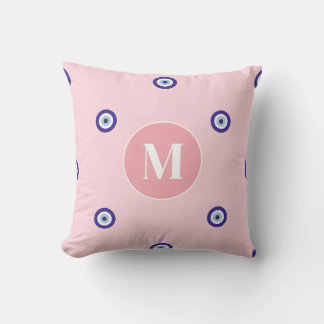 Almofada Monograma Personalizado com Padrão de Olho do Mal