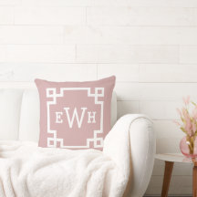 Monograma Personalizado de Chave Grega Cor-de-Rosa