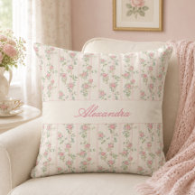 Monograma Personalizado de Rosa Floral Vintage