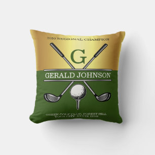 Almofada Monograma Personalizado Elegante de Golfe