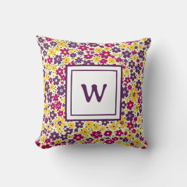 Almofada Monograma Personalizado - Floral Moderno Elegante