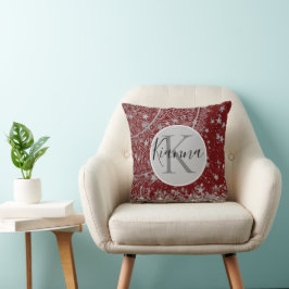 Almofada Monograma personalizado Mandala com estrelas em ve