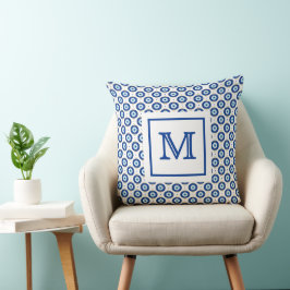 Almofada Monograma Personalizado Padrão Olho do Mal Moderno