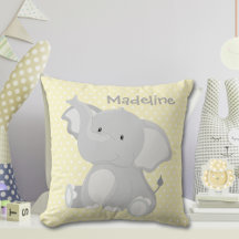 Monograma - Polka-Dot - Elefante-Bebê-Linho