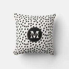 Almofada Monograma Preto e Branco de Brushbird