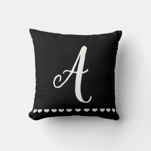 Almofada Monograma Preto e Branco Inicial