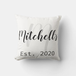 Almofada Monograma preto e branco moderno