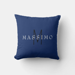 Almofada Monograma Preto Profissional Azul Seu Nome