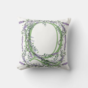 Almofada Monograma Q Lavanda Eucalipto