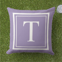 Monograma Quadrado Branco Roxo Clássico