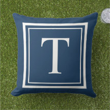 Monograma Quadrado Clássico Navy Branco