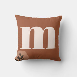 Almofada Monograma Retro Personalizado com Terracotta Boho