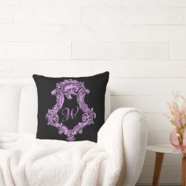Almofada Monograma romeno cor-de-rosa Gótico