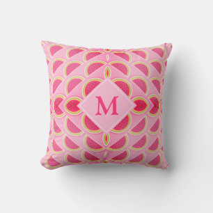 Almofada MONOGRAMA Rosa Quente, UMELÃO de Verão Moderno