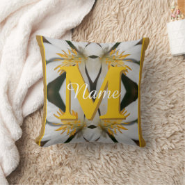 Almofada Monograma Seu Nome com a Inicial Floral Personaliz