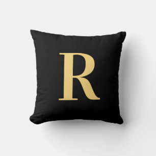 Almofada Monograma Simples Moderno Dourado