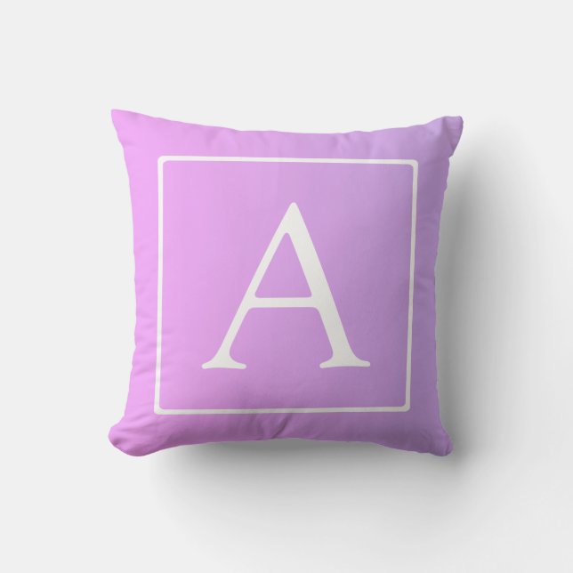 Almofada Monograma Simples | Ombre Rosa/Roxo Sutil (Frente)