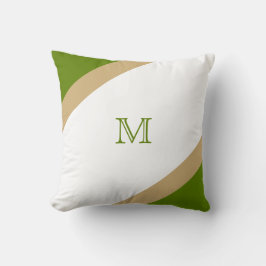 Almofada Monograma Simples Verde e Branco