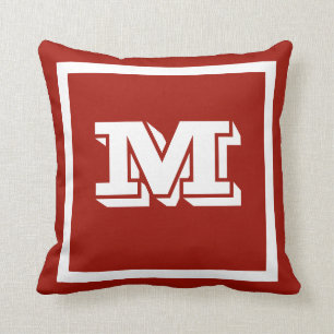Almofada MONOGRAMA sólido Vermelho personalizado