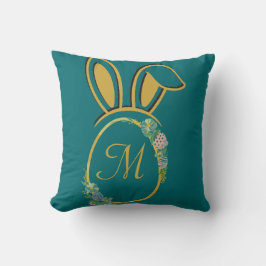 Almofada Monograma Único de Coelhinhos de Páscoa
