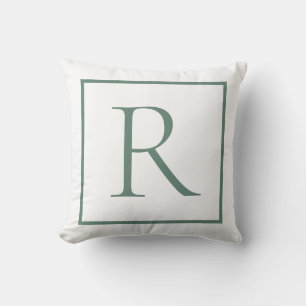Almofada Monograma Verde Elegante Sage