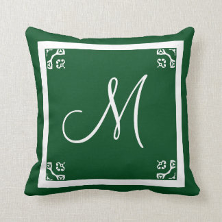 Almofada MONOGRAMA verde estável personalizado personalizad