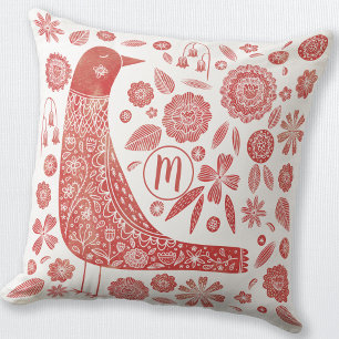 Almofada Monograma - Vermelho Branco