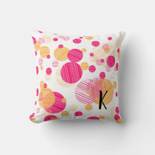 Almofada Monograma Whimsical Polka-Dot Patterno
