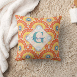 Almofada Monogramas Art Deco Aegean Summer Radiant Mandala