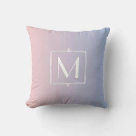 Almofada Monogrammed azul da serenidade na moda do rosa de
